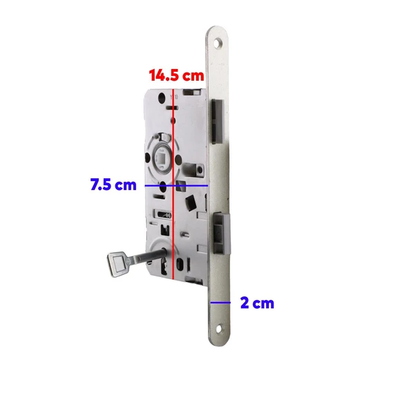 PVC WC Banyo Kapı Ahşap Kapı Oda Gömme Kilit Gövde Kilidi Silindirsiz Barelsiz Kendinden Anahtarlı - Resim 2