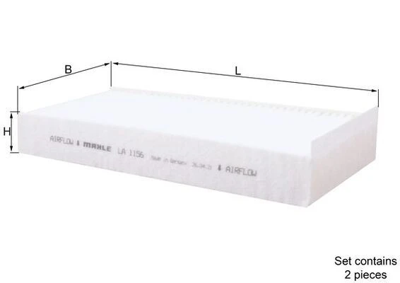 MAHLE LA1156-S POLEN FILTRESI TAKIMI BMW F40 F44 F45 F46 F48 F39 . MINI F54 F55 F56 F57 F60 64316835405 ürün görseli 1