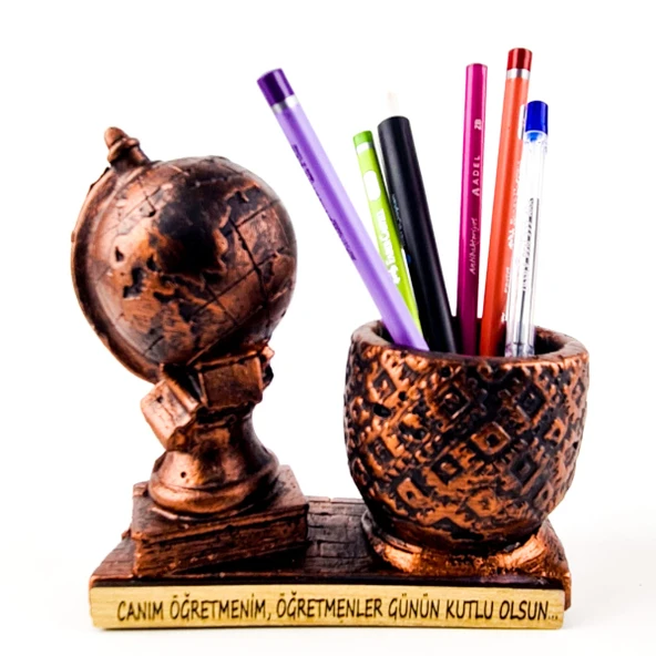 Dünya Tasarımlı Kalemlik - Öğretmenler Günü Hediyesi - Resim 2