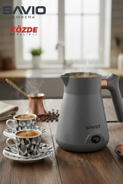 Savio Embera Gri Közde Kahve Özellikli Elektrikli Cezve- Plastik Türk Kahve Makinesi ürün görseli
