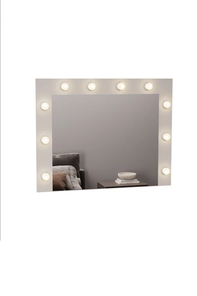 DF06101 Raflı Dekoratif Kulis Işıklı Duvar Aynası Makyaj Aynası - Resim 4