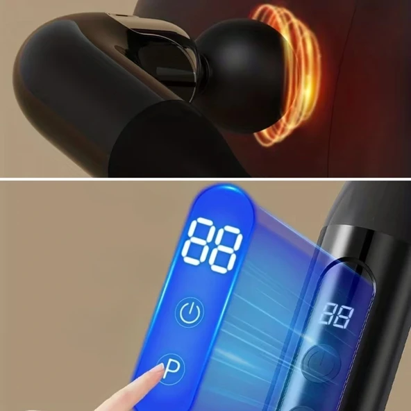 BUFFER® 4 Farklı Başlıklı Uzun Saplı Derin Doku Masaj Tabancası, Boyun, Omuz ve Sırt için Ergonomik Saplı Çoklu Masaj Mo - Resim 5