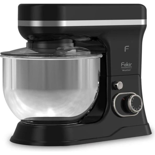 Fakir MixyChef 950W Stand Mikser ve Hamur Yoğurma Makinesi – 1,5 L Çelik Kase, 6 Hız Ayarı, Siyah, CE Belgeli - Resim 2