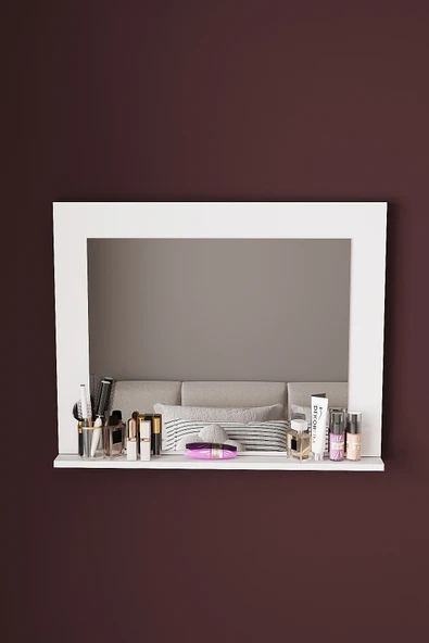 DF06102 Raflı Dekoratif Duvar Aynası Makyaj Aynası - Resim 2