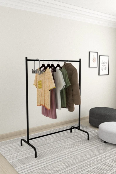Bofigo Konfeksiyon Askısı Ayaklı Askılık Elbise Askılığı Siyah ürün görseli