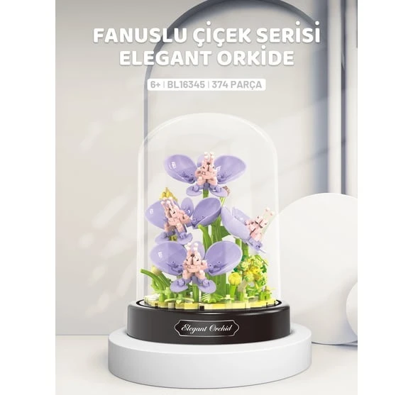 Ctoy Fanuslu Çiçek Serisi Elegant Orkide Lego Seti 365 Parça ürün görseli 1