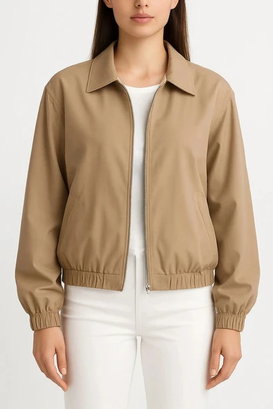 Balon Kollu Crop Mont ürün görseli 1