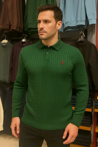 Polo Yaka Desenli Tişört ürün görseli 1