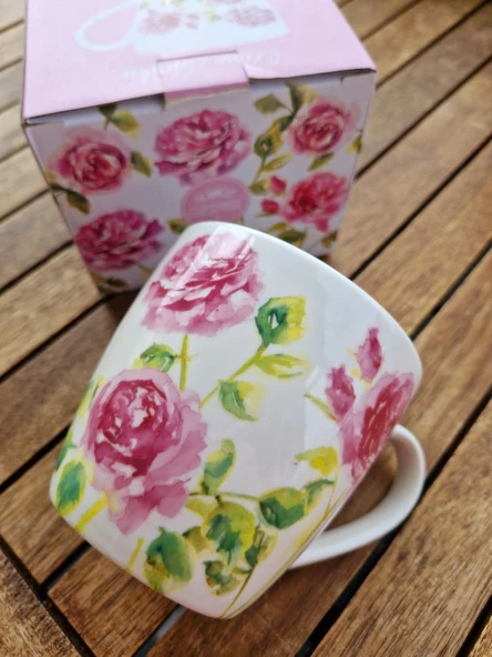 The Leonardo Collection Lesser & Pavey Jennifer Rose Özel Tasarımı Rose Garden Serisi Çiçek Desenli Shabby Chic Gül Bahçesi Porselen Kupa/Mug - Resim 4