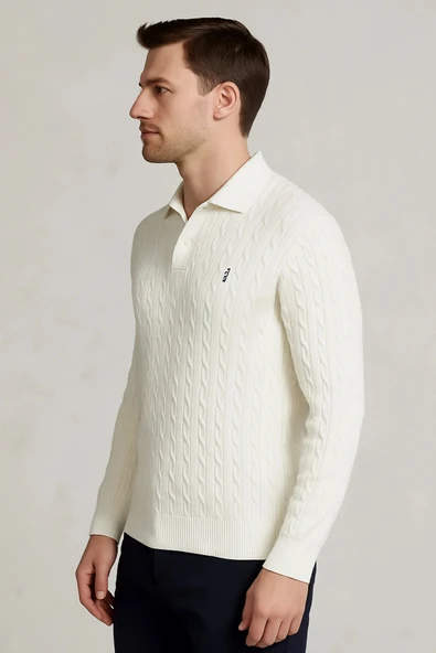 Polo Yaka Desenli Tişört - Resim 2