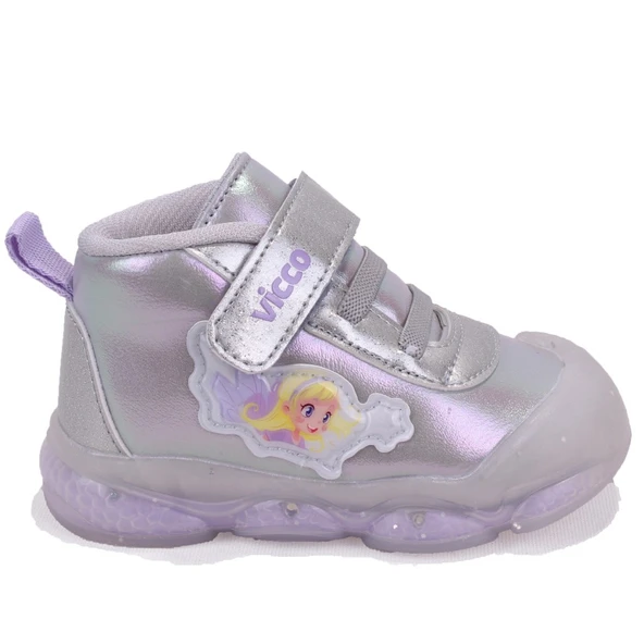 Vicco Gemini 946B25K445 Gri Ortopedik Işıklı Kız Bebe Spor Bot - Resim 2