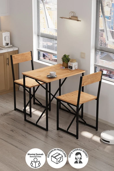 Bofigo 2li Mutfak Seti Mutfak Masa ve Sandalye Seti Balkon Masası Cafe Seti Maysa Çam ürün görseli