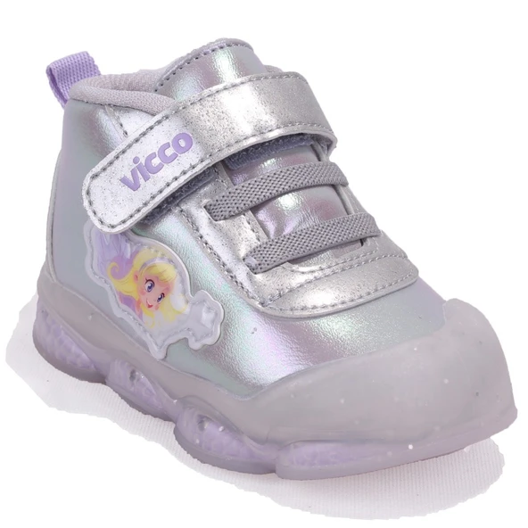 Vicco Gemini 946B25K445 Gri Ortopedik Işıklı Kız Bebe Spor Bot ürün görseli