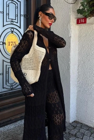 Bridget Ajurlu Uzun Hırka Takım 9881 - Resim 6