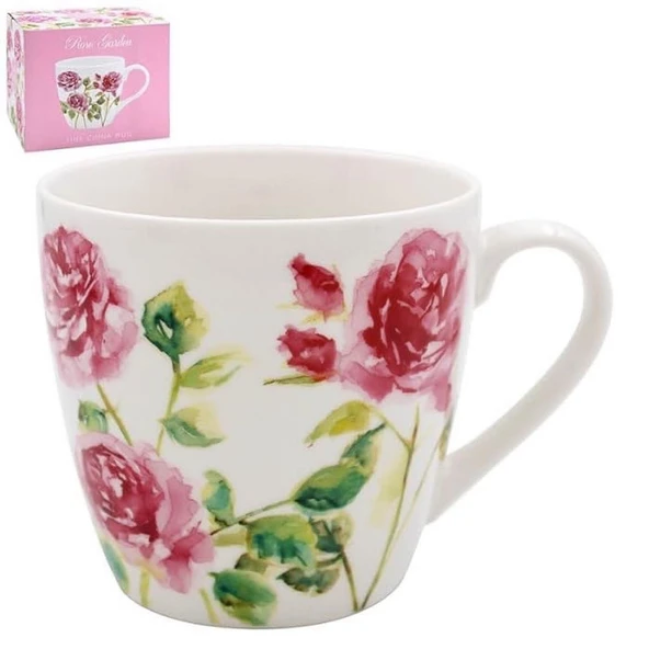 The Leonardo Collection Lesser & Pavey Jennifer Rose Özel Tasarımı Rose Garden Serisi Çiçek Desenli Shabby Chic Gül Bahçesi Porselen Kupa/Mug - Resim 2