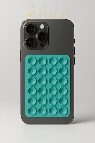 Silikon Vakumlu Telefon Tutucu, Cep Telefonu için Silikon Yapışkanlı, Kaymaz Vantuz Turkuaz ürün görseli