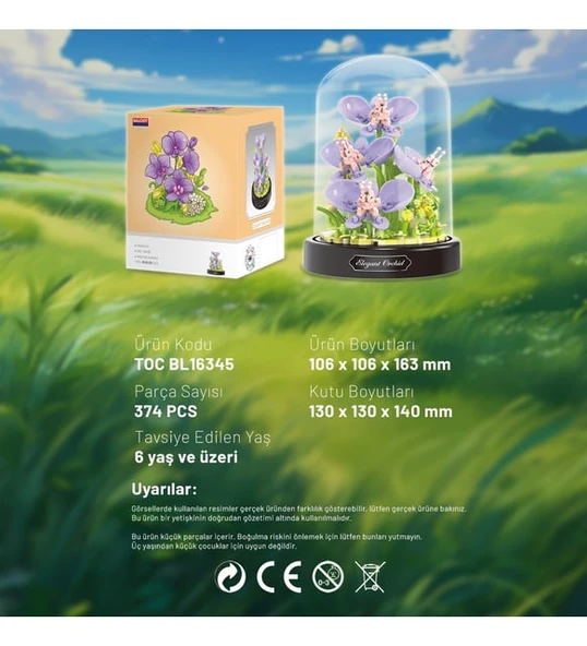 Ctoy Fanuslu Çiçek Serisi Elegant Orkide Lego Seti 365 Parça - Resim 2