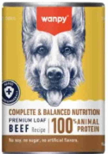 Wanpy Tahılsız %100 Gerçek Et Biftekli Köpek Konservesi 375 gr ürün görseli