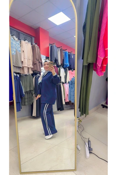 Yanları Çizgili Fermuarlı İkili Takım - Resim 5