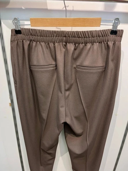 Dekorati̇f Düğmeli̇ Arka Bel Lasti̇kli̇ Pantolon - Resim 3