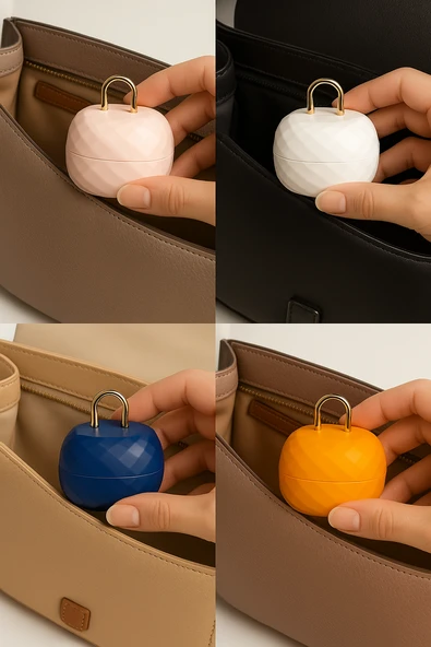 Taşınabilir Yüzüklü Takı Kutusu – Ayna ve 4 Bölmeli Mini Mücevher Organizer - Lacivert - Resim 5