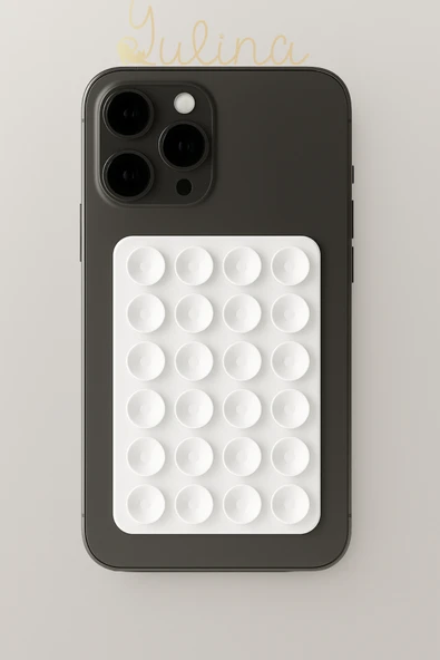 Silikon Vakumlu Telefon Tutucu, Cep Telefonu için Silikon Yapışkanlı, Kaymaz Vantuz Beyaz ürün görseli