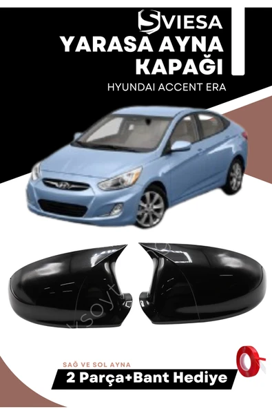 Hyundai Accent Era 2006+ Uyumlu Batman Yarasa Ayna Kapağı Piano Black ürün görseli 1