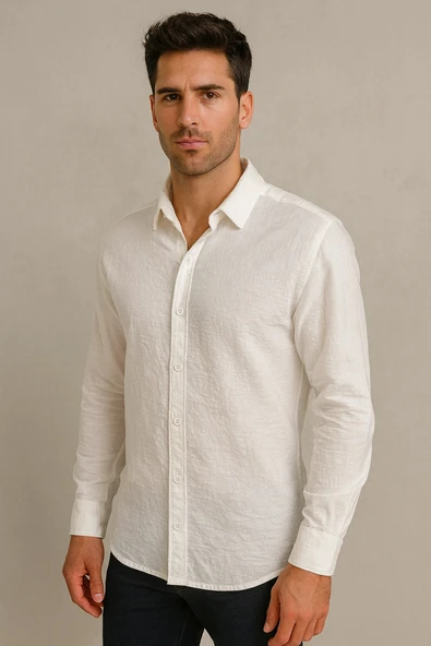 Keten İT Gömlek - Resim 4