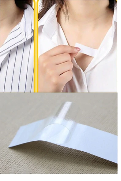 72 Adet Çift Taraflı Transparan Dekolte Kapatıcı Yapışkan  Paça Boyu Düzeltici -Askılı Elbise Bandı - Resim 3