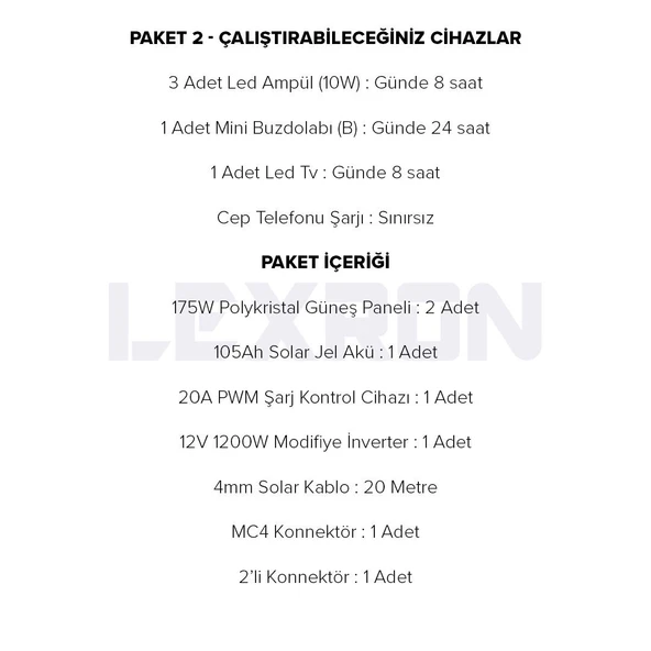 Urla Solar 1200W POLİKRİSTAL PAKET SİSTEM 1 (PAKET 2) - Resim 2