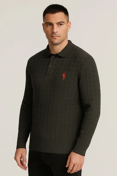 Polo Yaka Desenli Tişört - Resim 2