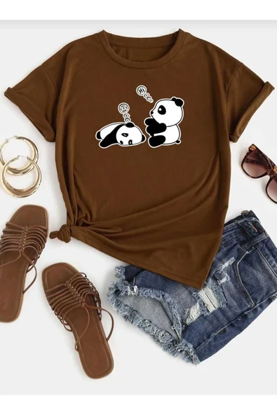 KOZİA OUTDOORS malkoçbey sevimli pandalar baskılı t-şhirt - Resim 8