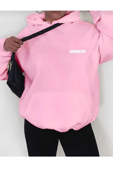 KOZİA OUTDOORS baskılı kapüşonlu unisex oversize sweatşhirt - Resim 5
