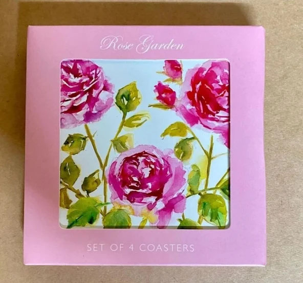 The Leonardo Collection Lesser & Pavey Jennifer Rose Özel Tasarımı Rose Garden Serisi Shabby Chic Çiçek/Pembe Gül Desenli Bardak/Kupa Altlığı ürün görseli