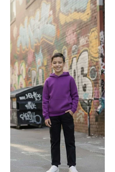 blackbonds çocuk kapşonlu sweatshirt - Resim 7