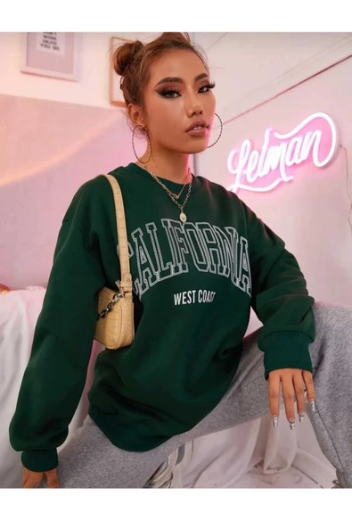 KOZİA OUTDOORS CALIFORNIA BASKILI O YAKA OVERSİZE UNİSEX SWETŞHİRT - Resim 2