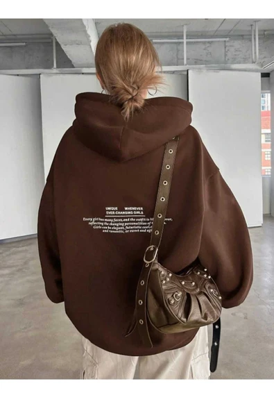 KOZİA OUTDOORS baskılı kapüşonlu unisex oversize sweatşhirt ürün görseli