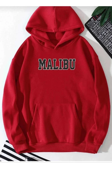 KOZİA OUTDOORS malkoçbey bordo kapüşonlu oversize unisex swetşhirt - Resim 3