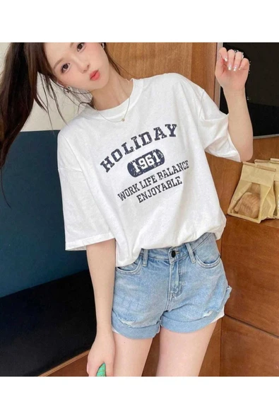 KOZİA OUTDOORS MALKOÇBEY  HOLIDAY BASKILI OVERSİZE UNİSEX BASİC T-ŞHİRT - Resim 8