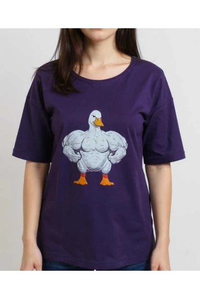 KOZİA OUTDOORS kaslı kaz baskılı unisex bisiklet yaka basic tişört - Resim 5