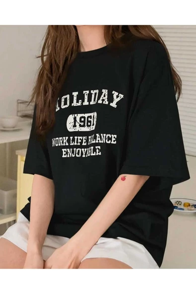 KOZİA OUTDOORS MALKOÇBEY  HOLIDAY BASKILI OVERSİZE UNİSEX BASİC T-ŞHİRT - Resim 3