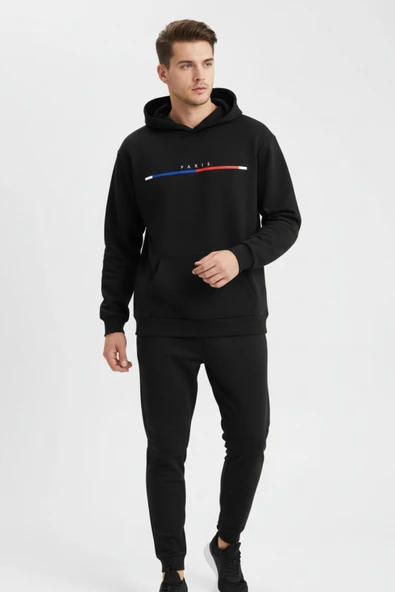 KOZİA OUTDOORS Baskılı Kapüşonlu Oversize Erkek Sweatshirt - Resim 5