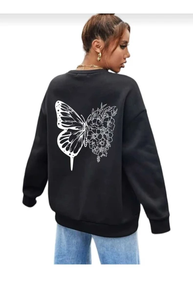 KOZİA OUTDOORS MALKOÇBEY KELEBEK SIRT  BASKILI OYAKA  OVERSİZE UNİSEX Sweatshirt ürün görseli