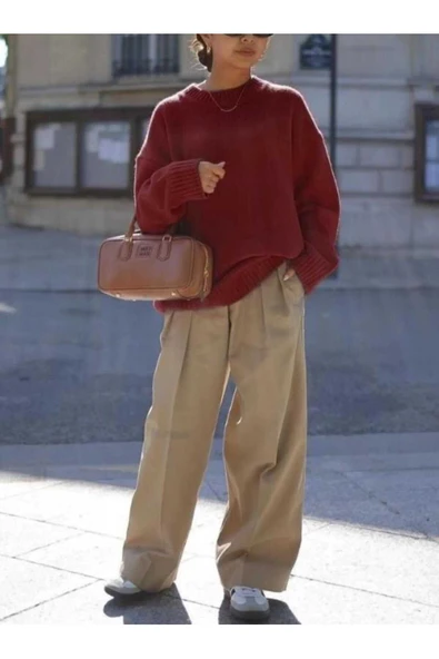 KOZİA OUTDOORS Malkoçbey Bisiklet Yaka salaş  Oversize Triko Kazak - Resim 2