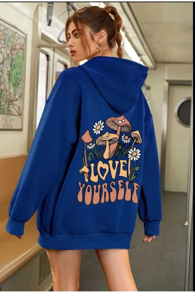 KOZİA OUTDOORS malkoçbey kapüşonlu baskılı oversize unisex sweatşhirt - Resim 3