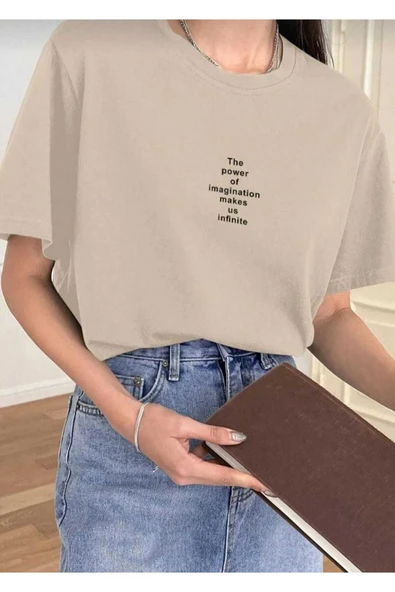 KOZİA OUTDOORS MALKOÇBEY  THE POVER BASKILI OVERSİZE UNİSEX BASİC T-ŞHİRT ürün görseli