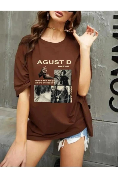 KOZİA OUTDOORS August Baskılı Oversize Tişört Basic Günlük Stil - Resim 2