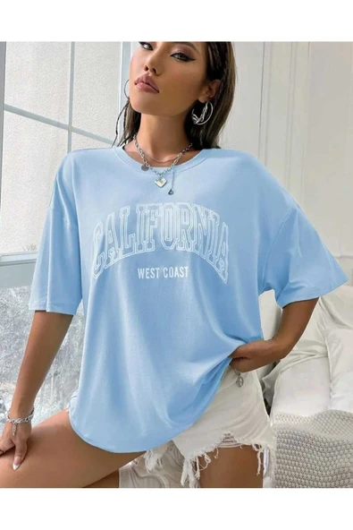 KOZİA OUTDOORS MALKOÇBEY LOS ANGELES BASKILI OVERSİZE UNİSEX BASİC T-ŞHİRT - Resim 5