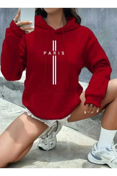 KOZİA OUTDOORS malkoçbey  paris dikey baskılı oversize unisex  swaetşhirt ürün görseli
