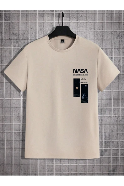 Garalio Siyah Oversize Nasa Baskılı T-shirt - Oversize Baskılı garalio ürün görseli